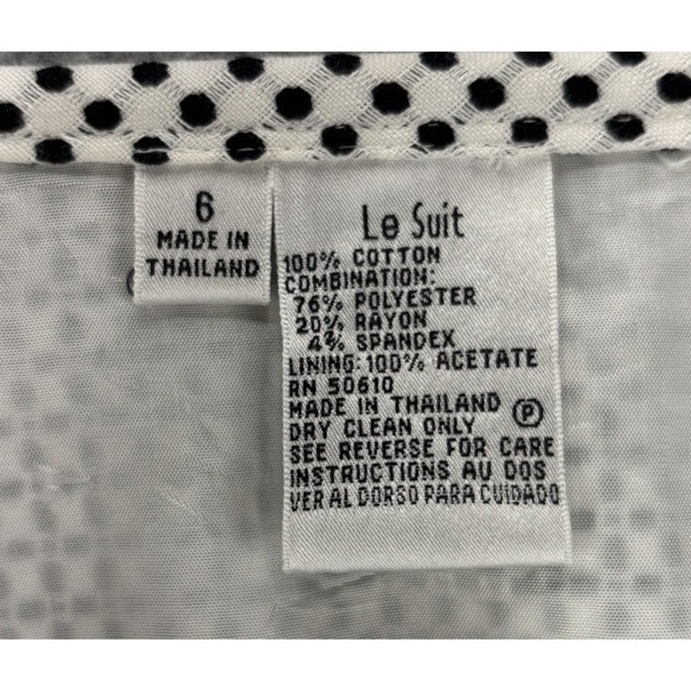 Le Suit‎ Polka Dot Pencil Skirt 6 Black White Lined Career Office Classic Chic - Picture 3 of 12